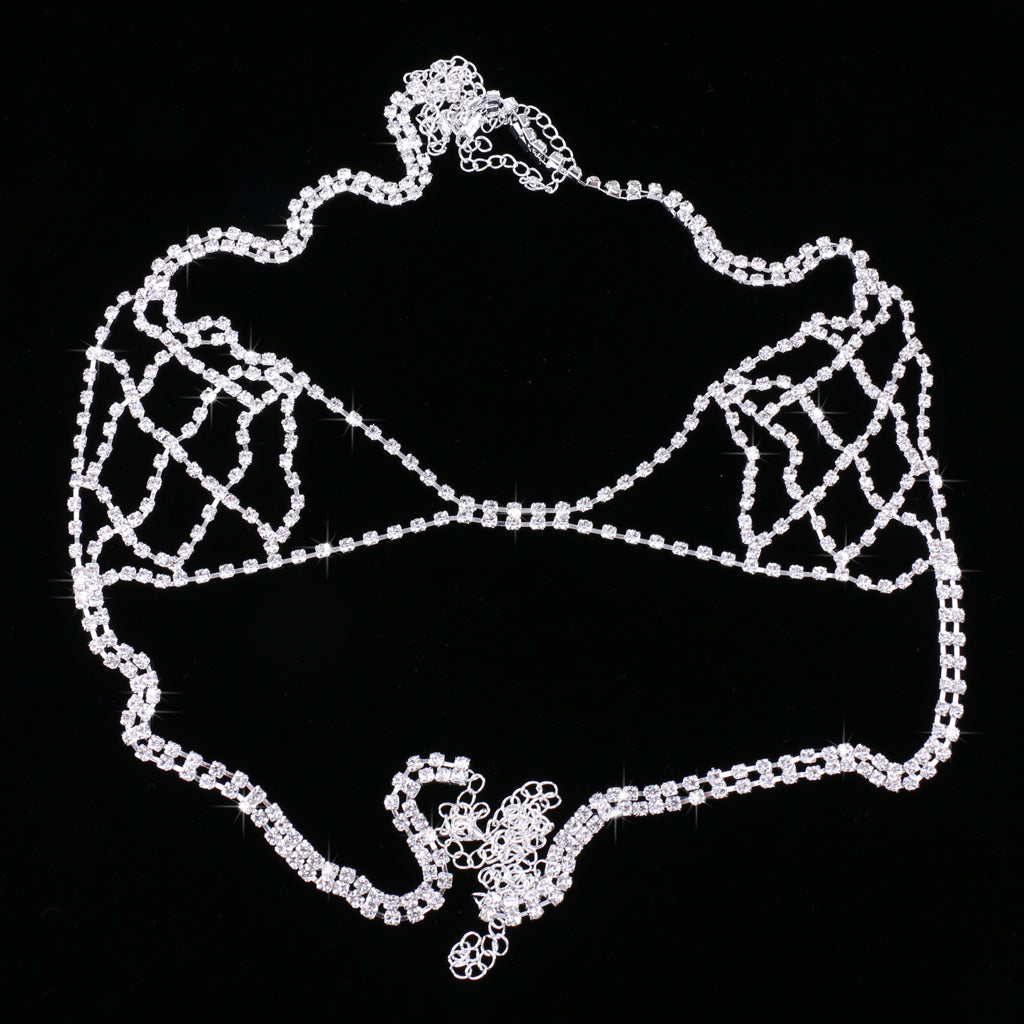 Fashion Lady Body Chain Jewelry Bikini Bra Top Harness Underwear Jewelry Set