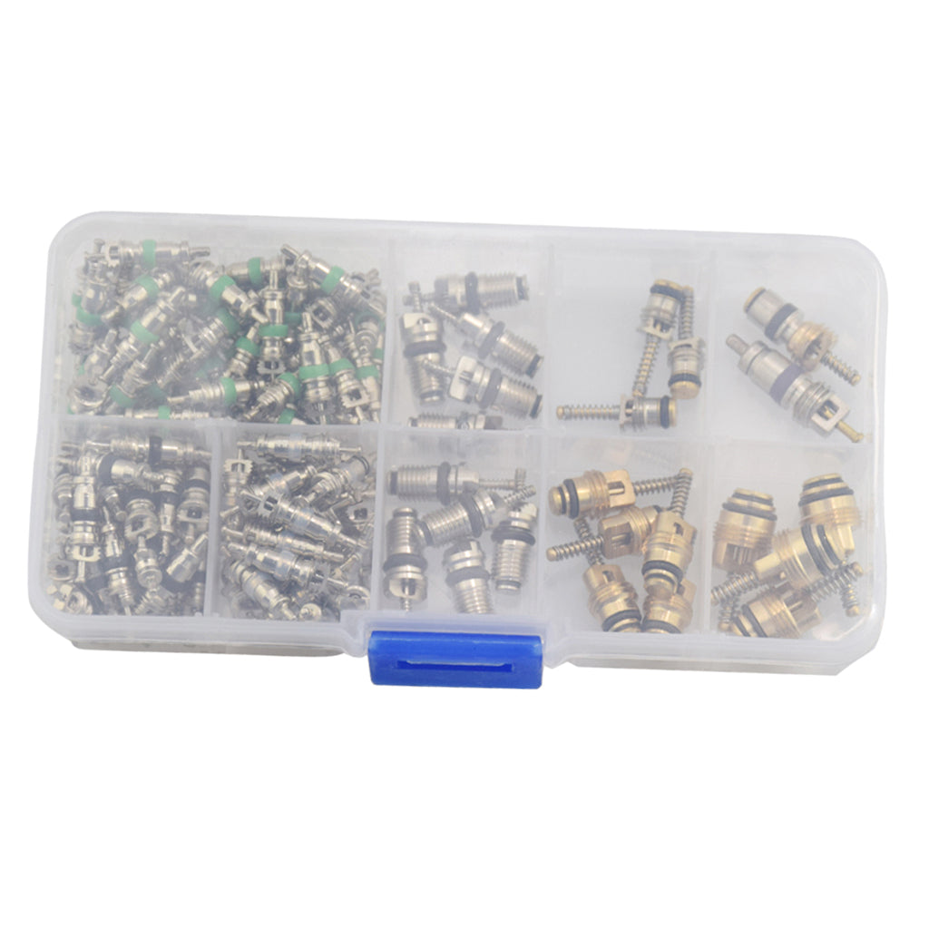 134 Piece Assortment Schrader Valves R134a Kit 11 kinds AC Valve Cores