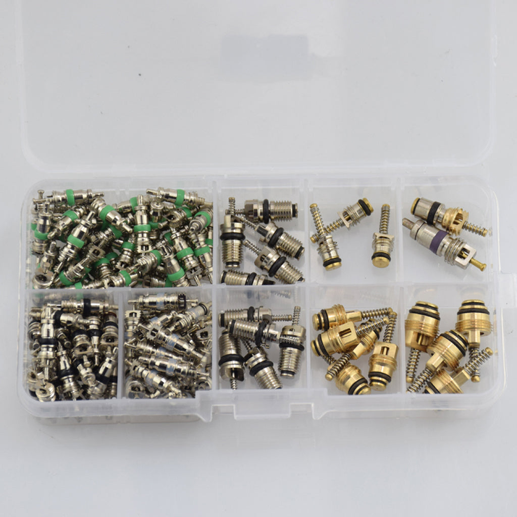 134 Piece Assortment Schrader Valves R134a Kit 11 kinds AC Valve Cores