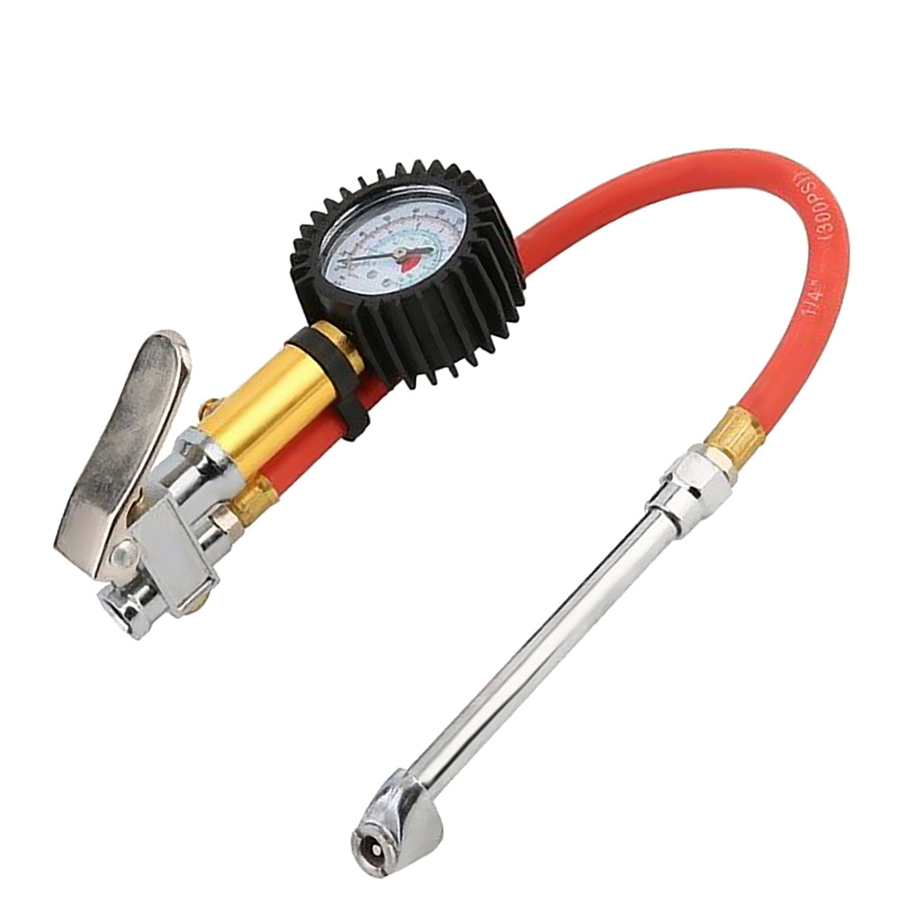 Dual Chuck Auto Air Tire Inflator with Dial Gauge Auto Bike Compressor Automotive Tool