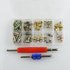 102 Pieces Assortment A/C Shrader Valve Core & Tool R134 R12 Valves HVAC kit