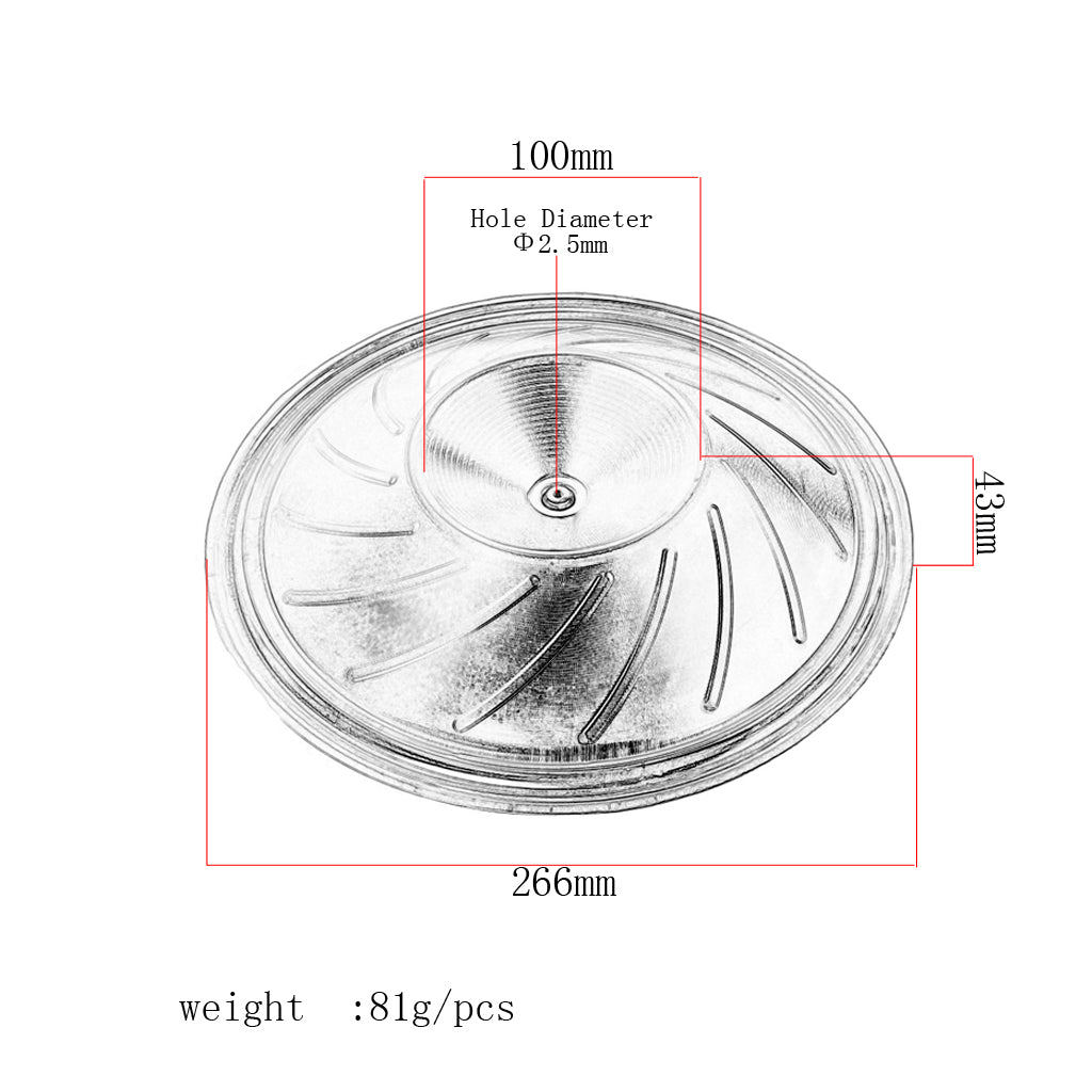 Aluminum Alloy Acoustic Resonator Guitar Cone Silver 266mm for Guitar Maker