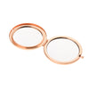 2pcs Fashion Travel Folding Dual Sided Makeup Mirror Round Compact Pocket Size Rose Gold