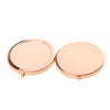 2pcs Fashion Travel Folding Dual Sided Makeup Mirror Round Compact Pocket Size Rose Gold