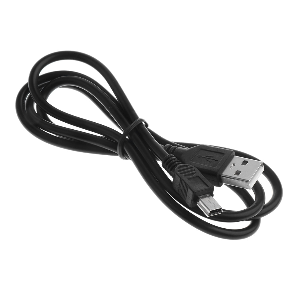 90cm Black USB 2.0 A Male To Mini 5 Pin B Data Charging Cable Cord Adapter