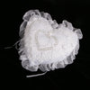 Wedding Supplies White Heart Rhinestone Satin Wedding Ring Bearer Pillow