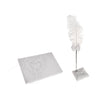 Wedding Heart Flower Reception Guest Book Feather Bowknot Pen and Stand Set