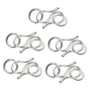 5 Pieces 925 Sterling Silver S Hook Eye Clasp Jump Rings for Jewelry Making Crafts Findings