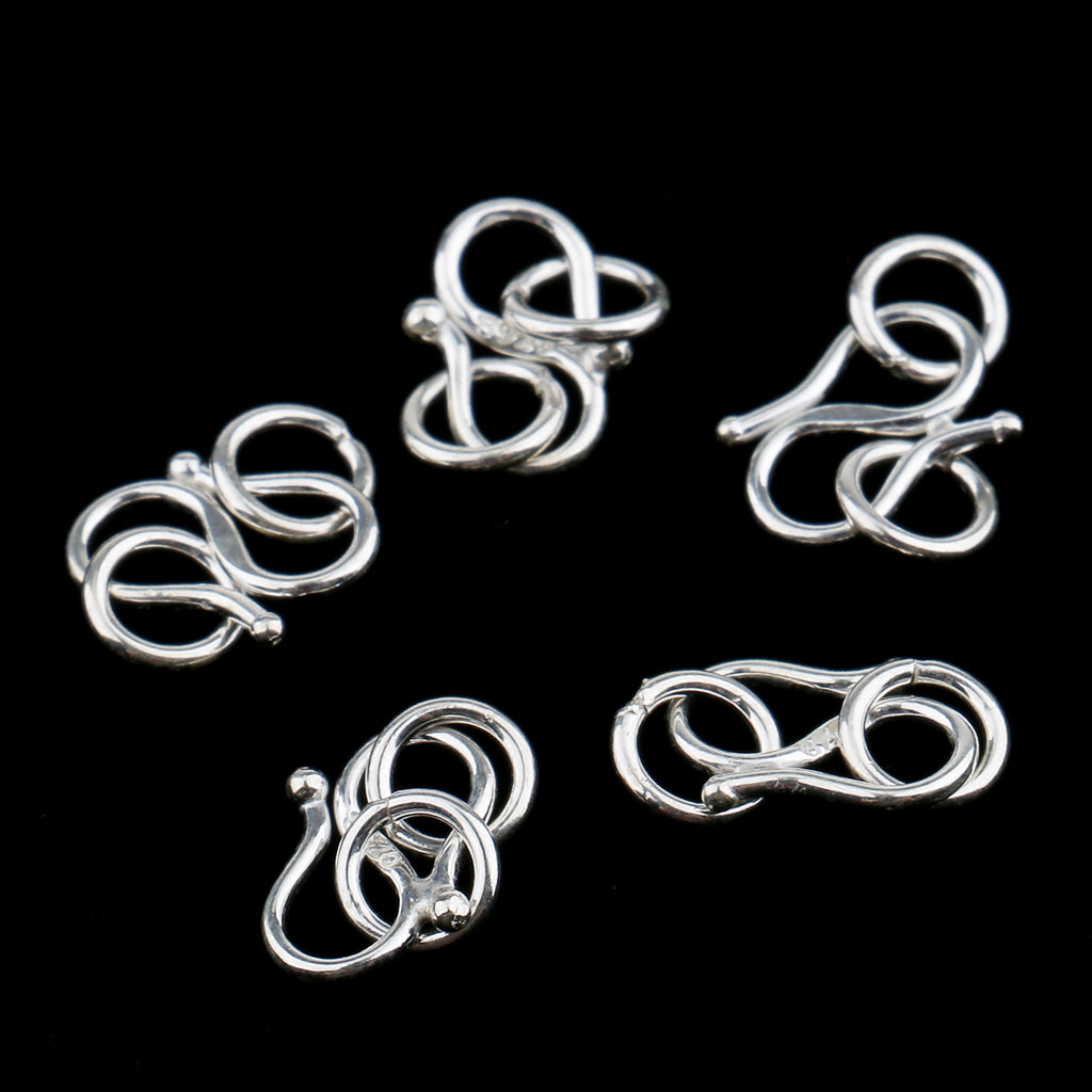 5 Pieces 925 Sterling Silver S Hook Eye Clasp Jump Rings for Jewelry Making Crafts Findings