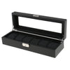 6 Slot Watch Box Case for Men Boxes Display Glass Top Jewelry Collection Storage Boxes Organizer