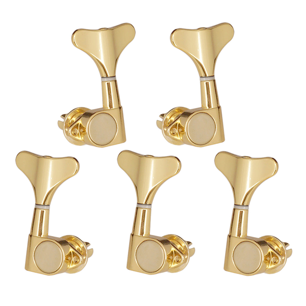 Gold 2 Pieces Left + 3 Pieces Right Bass Closed Machine Heads Tuners for Electric Bass Parts