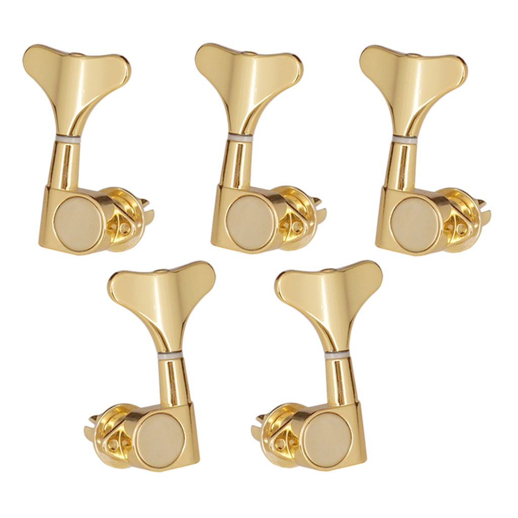 Gold 2 Pieces Left + 3 Pieces Right Bass Closed Machine Heads Tuners for Electric Bass Parts