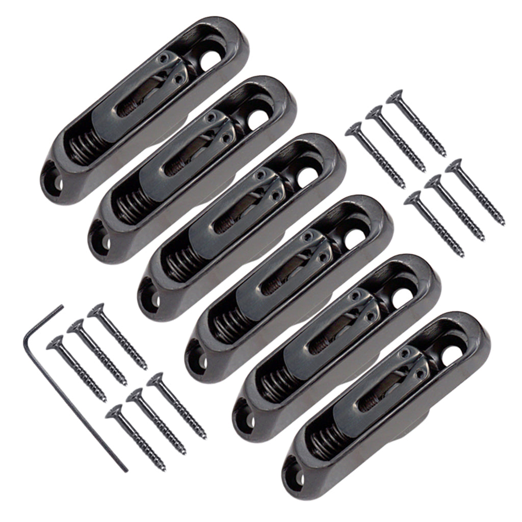 6 Pcs Single Individual Bridge Saddles Tailpiece Set for Electric Guitar  Parts Black