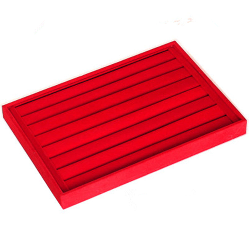 10 Slots Red Velvet Jewelry Rings Studs Display Tray Earring Storage Case