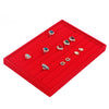 10 Slots Red Velvet Jewelry Rings Studs Display Tray Earring Storage Case