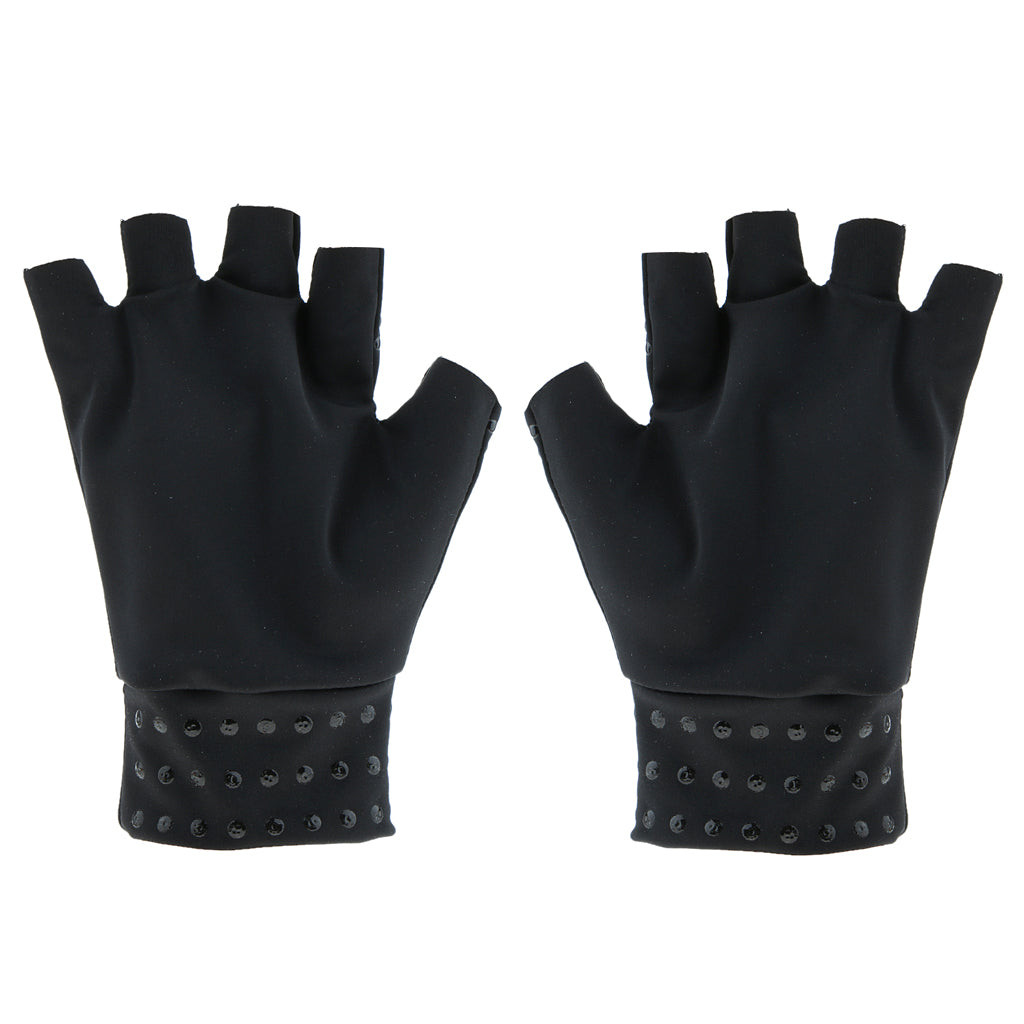 Black Arthritis Gloves Compression Fingerless Gloves Magnetic Anti-Arthritis Therapeutic Fingerless Gloves Hand Pain Heal Joints Relief