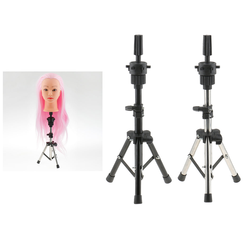 Heavy Duty Metal Cosmetology Hairdressing Mannequin Manikin Practice Training Head Holder Tripod Stand Black