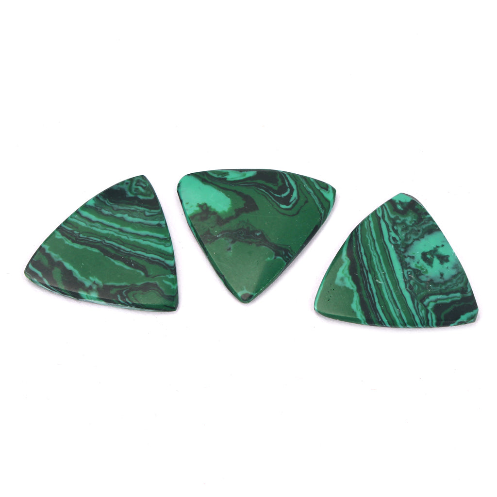 3 Pieces Malachite Stone Triangle Plectrums Picks for Guitar Banjo Musical Instrument Parts