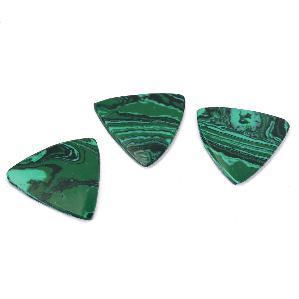 3 Pieces Malachite Stone Triangle Plectrums Picks for Guitar Banjo Musical Instrument Parts