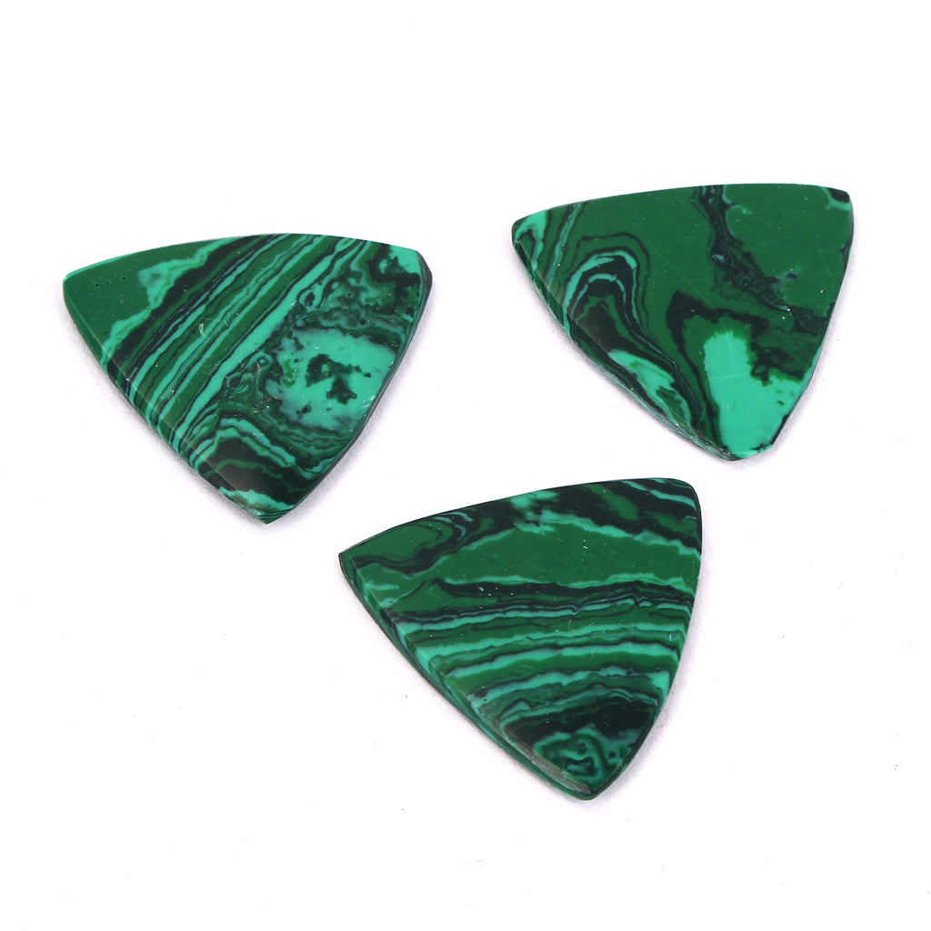 3 Pieces Malachite Stone Triangle Plectrums Picks for Guitar Banjo Musical Instrument Parts