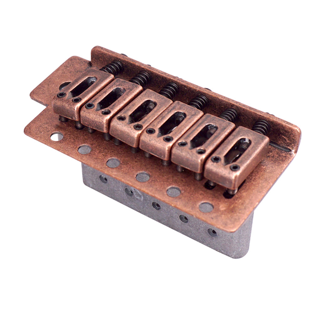 Copper Red 6 String Flat Saddle Single Tremolo Bridge System for FD SQ ST Electric Guitar Replacements