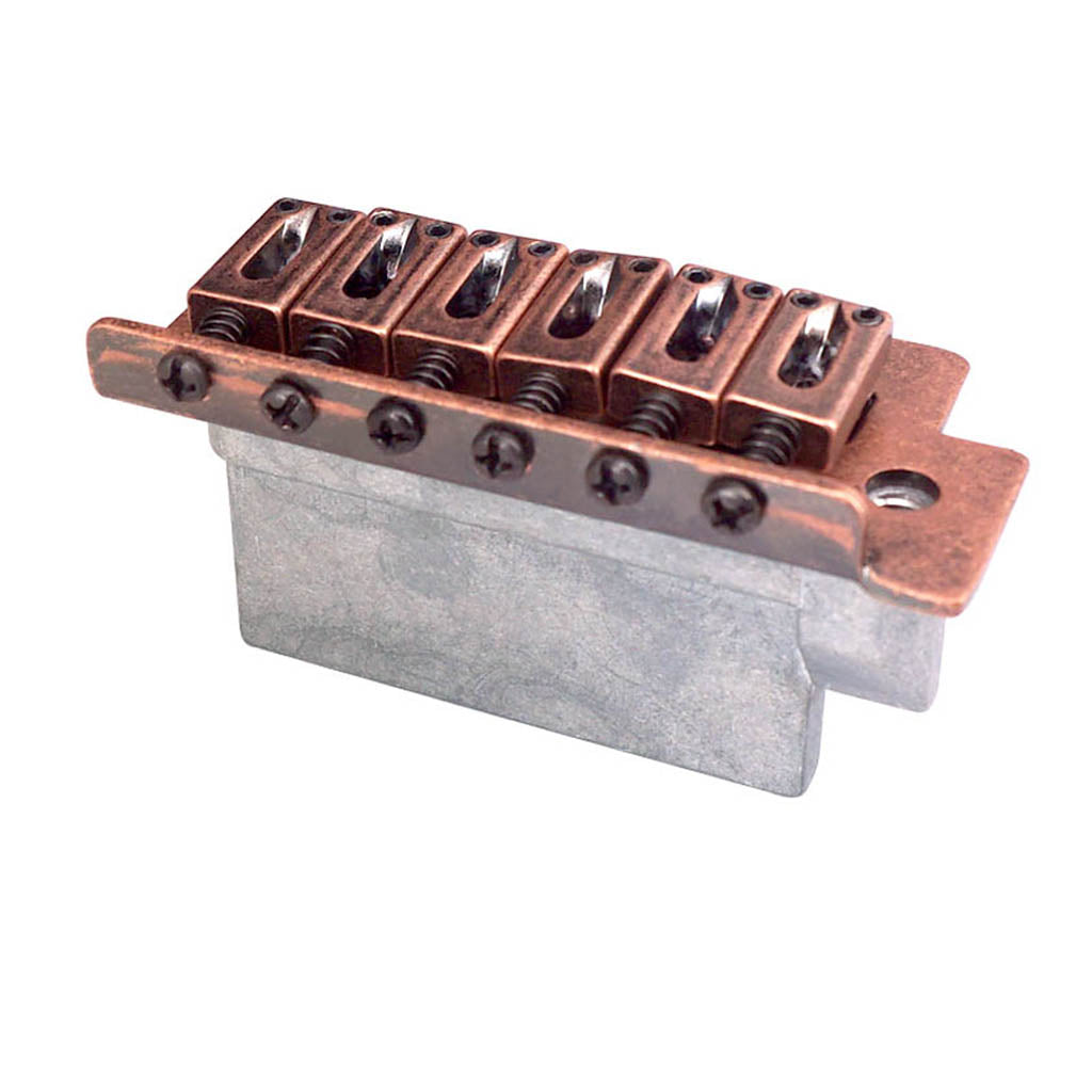 Copper Red 6 String Flat Saddle Single Tremolo Bridge System for FD SQ ST Electric Guitar Replacements