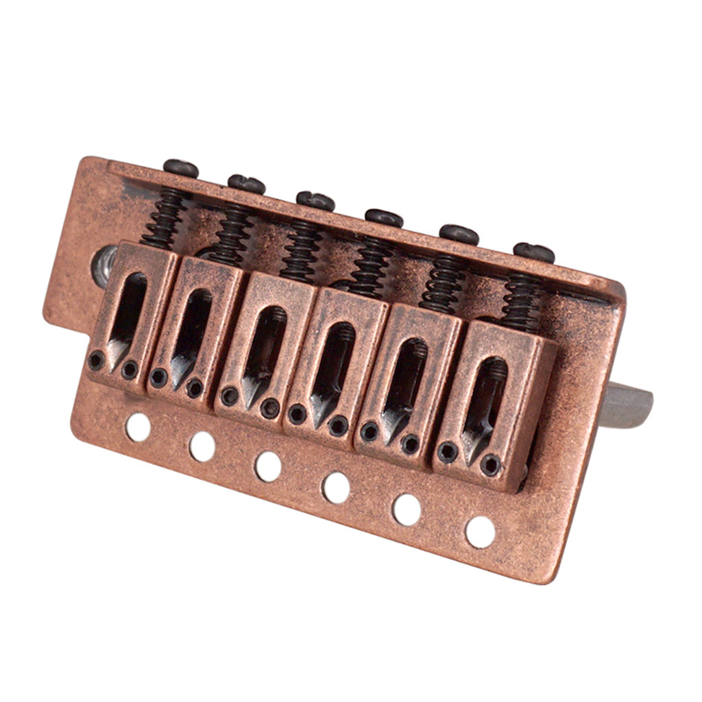 Copper Red 6 String Flat Saddle Single Tremolo Bridge System for FD SQ ST Electric Guitar Replacements