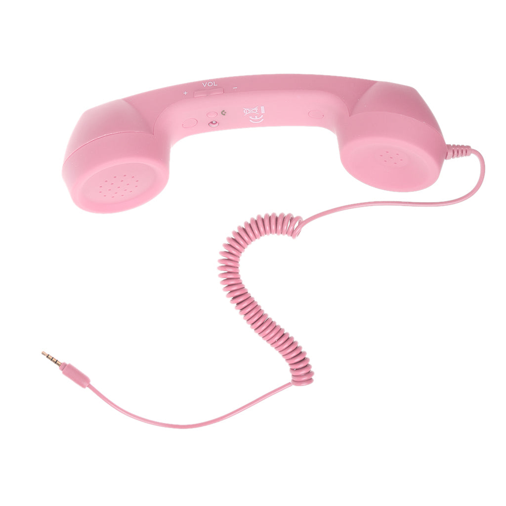 PC Computer Tablet Retro POP 3.5mm Jack Mobile Handset for iphone ipad Pink