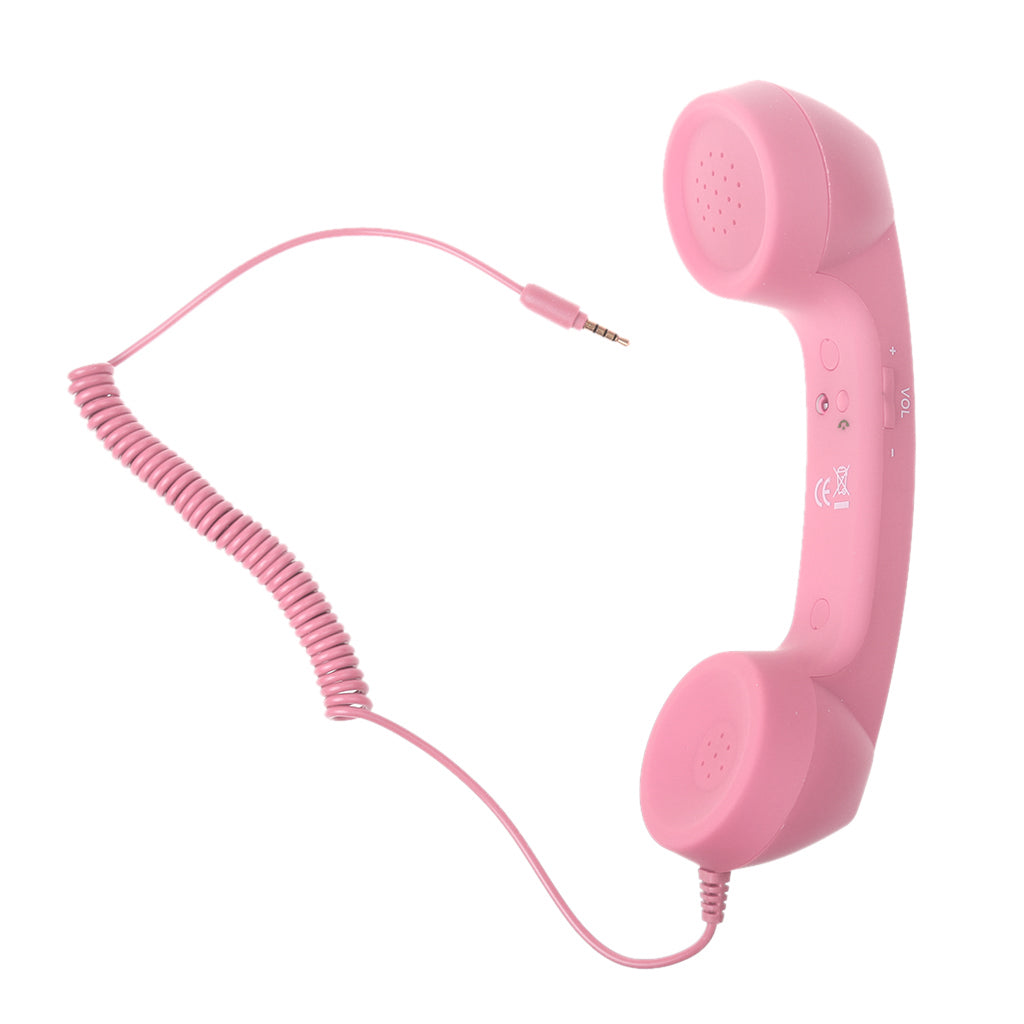 PC Computer Tablet Retro POP 3.5mm Jack Mobile Handset for iphone ipad Pink