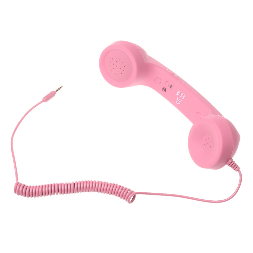 PC Computer Tablet Retro POP 3.5mm Jack Mobile Handset for iphone ipad Pink