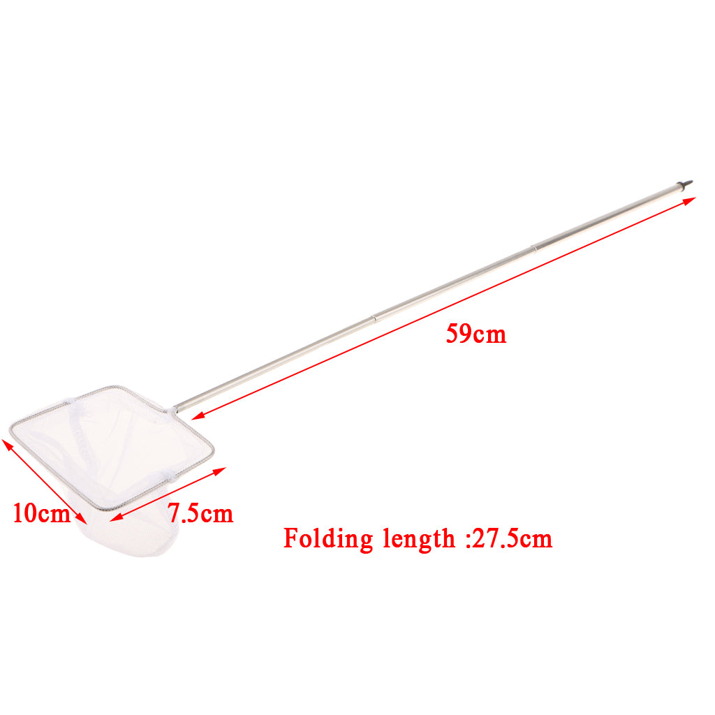 Telescopic Lightweight Folding Fishing Landing Net 3 Section Extending Pole Micro Mesh