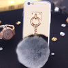 Rose Gold Mobile Phone Case Protective Back Cover with Imitation Pink Wool Ball for iPhone 6 Plus/ 6S Plus