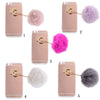 Rose Gold Mobile Phone Case Protective Back Cover with Imitation Pink Wool Ball for iPhone 6 Plus/ 6S Plus