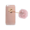 Rose Gold Mobile Phone Case Protective Back Cover with Imitation Pink Wool Ball for iPhone 6 Plus/ 6S Plus