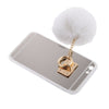 Silver Mobile Phone Case Protective Back Cover with Imitation White Wool Ball for iPhone 6 Plus/ 6S Plus