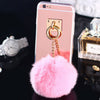 Silver Mobile Phone Case Protective Back Cover with Imitation White Wool Ball for iPhone 6 Plus/ 6S Plus