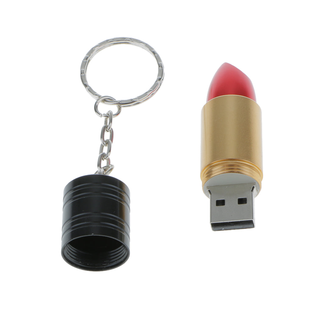 Lipstick Shape UDisk Thumb Drive Flash Memory Stick Pen Drive  Red 16GB