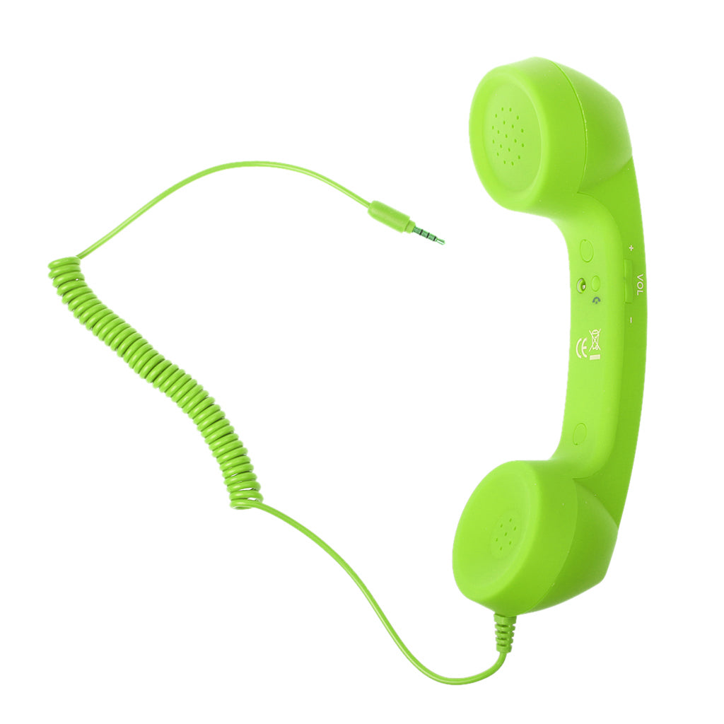 3.5mm Mic Retro POP Phone Handset Telephone for Mobile Phone Universal Green