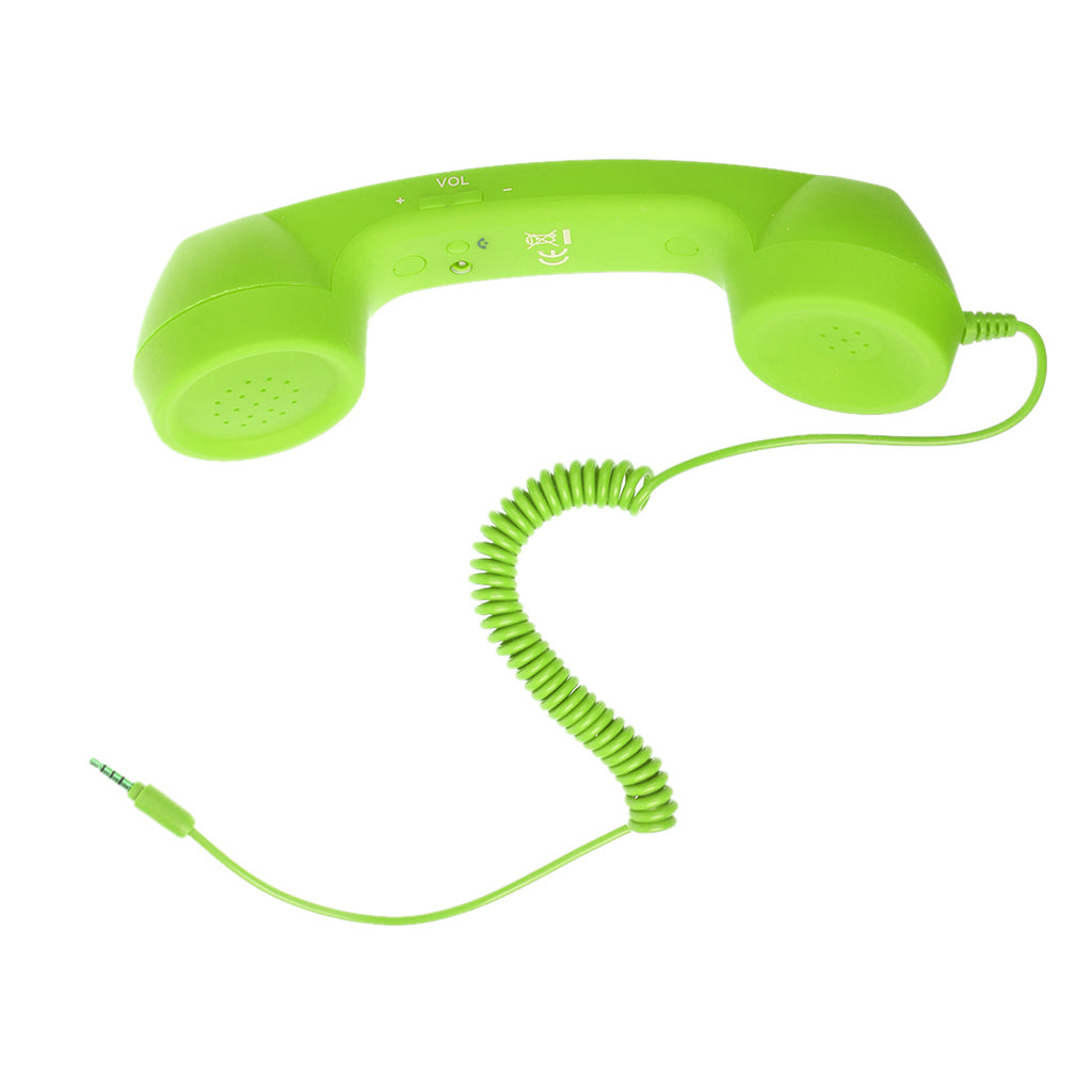 3.5mm Mic Retro POP Phone Handset Telephone for Mobile Phone Universal Green