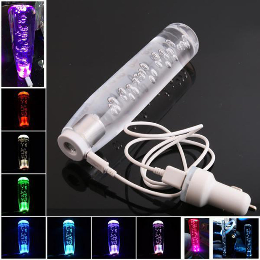 20cm Universal LED Crystal Bubble Car Gear Stick Shift Lever Shifter Knob