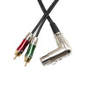 1ft XLR 3P Female to 2 Dual RCA Male Splitter Patch Y Cable -- Professional Series -- Stage, DJ, Pro, Studio Cable