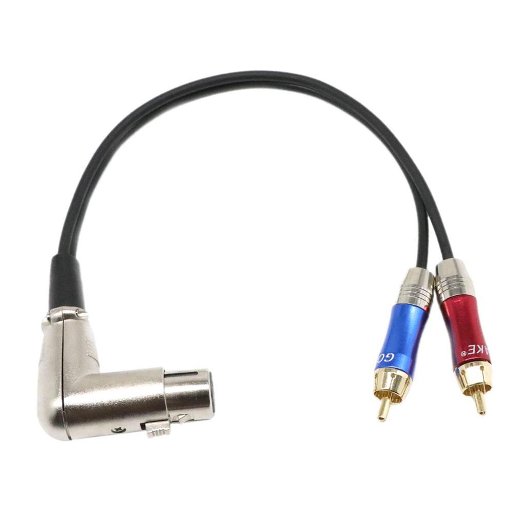 1ft XLR 3P Female to 2 Dual RCA Male Splitter Patch Y Cable -- Professional Series -- Stage, DJ, Pro, Studio Cable