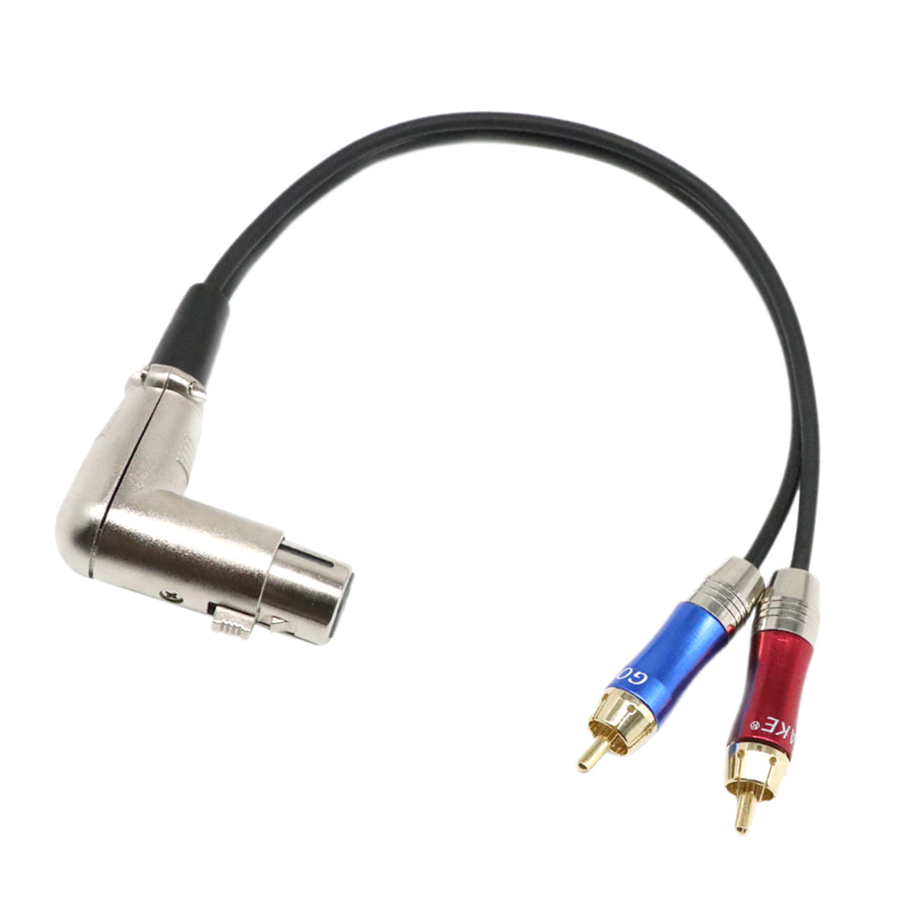 1ft XLR 3P Female to 2 Dual RCA Male Splitter Patch Y Cable -- Professional Series -- Stage, DJ, Pro, Studio Cable