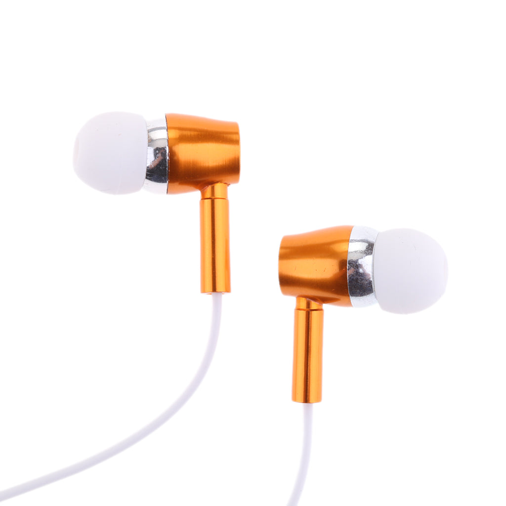 Metal In-Ear Night Luminous Earphone Universal Wired Earbud with Line Control Built-in Microphone Fits All 3.5mm Plug Mobile Phone Gold