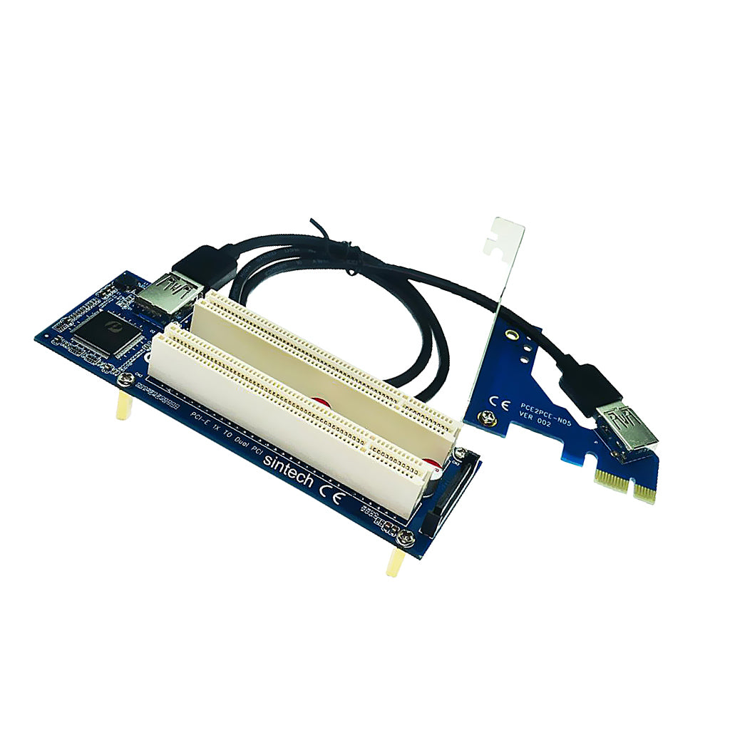 PCI-E Express X1 to Dual PCI Riser Extend Adapter Card With USB 3.0 Cable