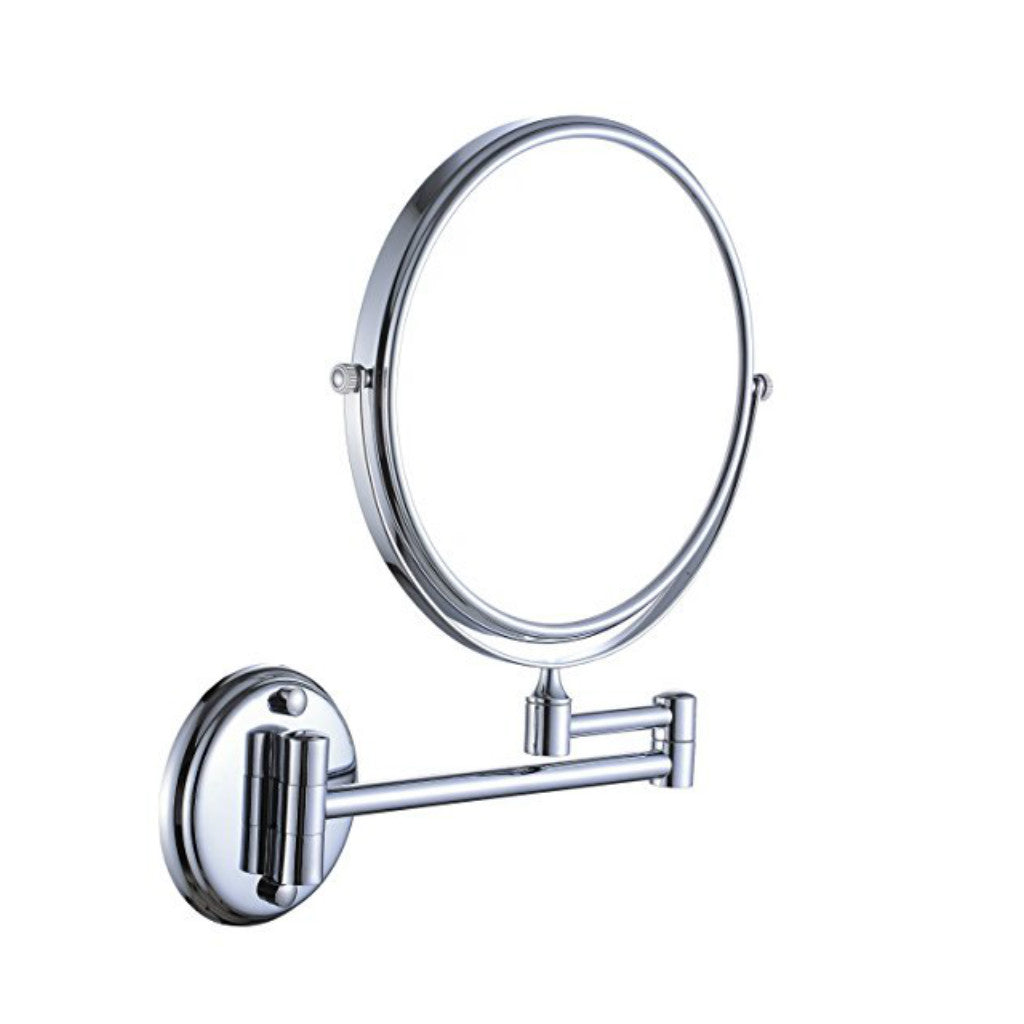 8 inches Double-sided Wall Mounted Makeup Shaving Bathroom Mirror Folding Swivel Extendable (5x Magnification)