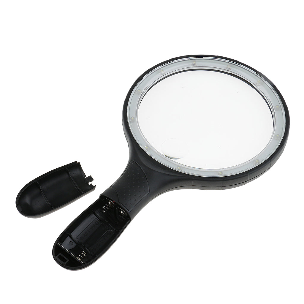 Large Handheld LED Magnifier Magnifying Glass 1.8X 5X Jewelry Loupe Lens