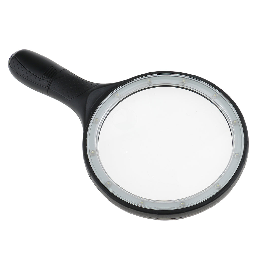 Large Handheld LED Magnifier Magnifying Glass 1.8X 5X Jewelry Loupe Lens