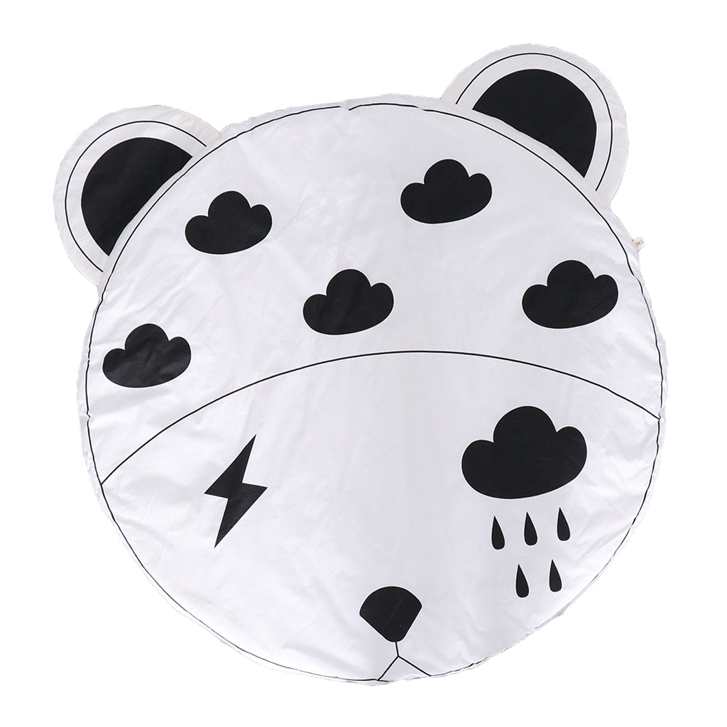 Kids Baby Infant Black White Cloud Game Play Mat Crawling Pad Carpet, Dia.95cm