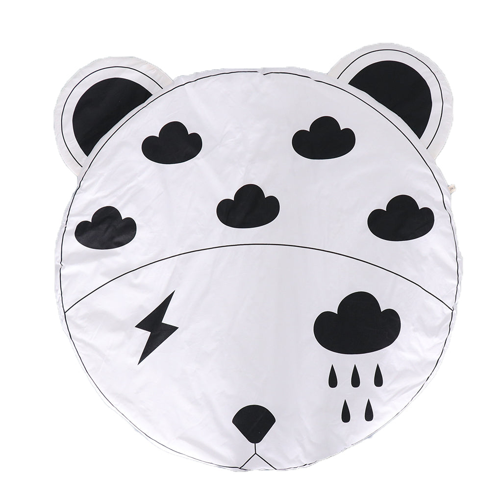 Kids Baby Infant Black White Cloud Game Play Mat Crawling Pad Carpet, Dia.95cm